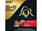 Capsules de café L'OR Espresso Splendente, 35+15 offertes, intensité 7.