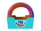 Colorful iridescent hoops in a turquoise box with a 'ICE HOOP' logo.