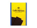 Galle & Jessen mørk pålægschokolade i gul og blå emballage.