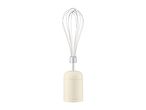 Cream-colored electric whisk with a stainless steel head