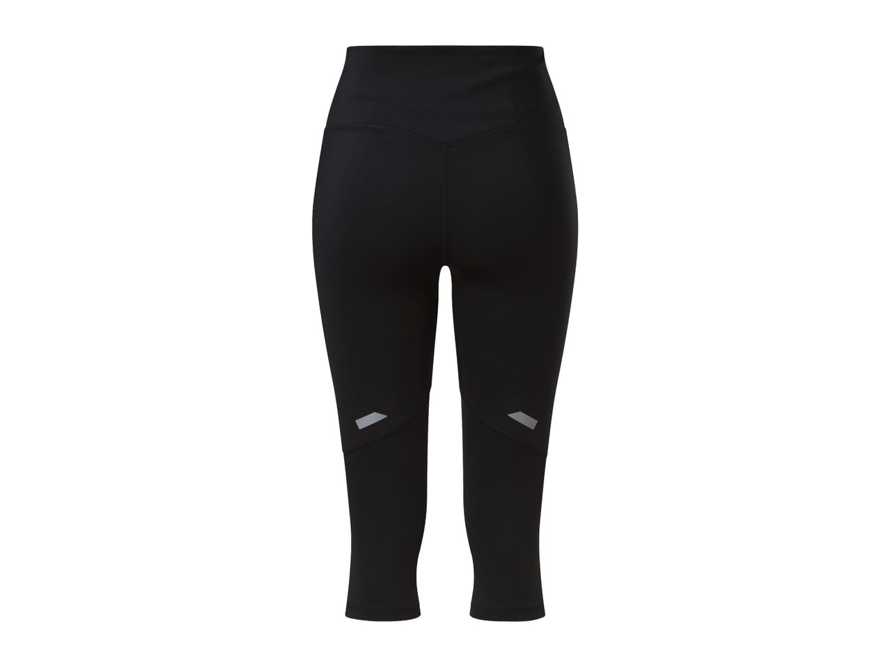 Black women's capri leggings with reflective details