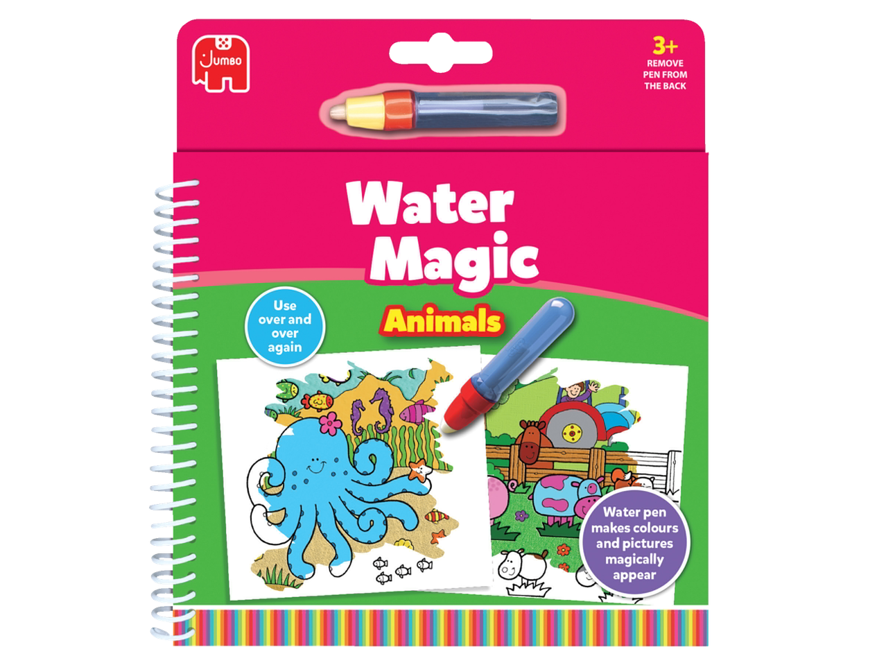 Cartea magică de colorat Jumbo Animale cu peniță cu apă.
