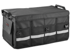 ULTIMATE SPEED® Car Boot Organiser, black, with reflective strips and multiple pockets.