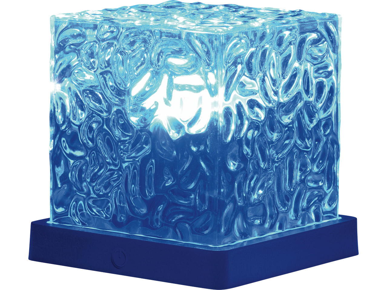 Lampe LED LIVARNO en forme de cube de glace bleu illuminé