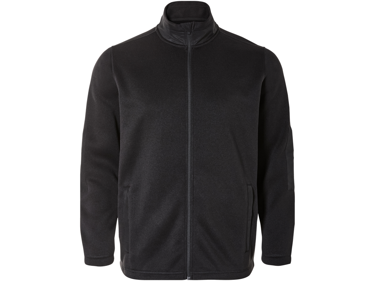 LIVERGY® vyriškas juodas flisinis švarkelis su užtrauktuku