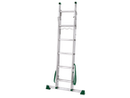 PARKSIDE® 3-in-1 Multi-Purpose Ladder, silver with green accents, on a black background.