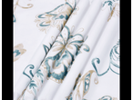Conjunto de roupa de cama em cetim de algodão branco com padrão floral azul e bege