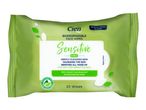 Cien Sensitive: 25 biodegradable face wipes, alcohol-free.