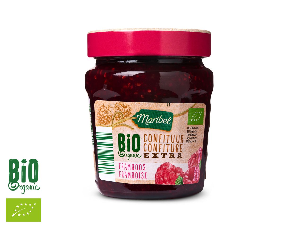 Maribel Bio Organic frambozenjam.