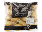 Deluxe Irish Premium Baby Potatoes, 750g, in clear and black packaging.