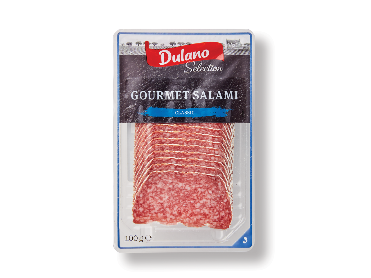 Dulano Selection Gourmet Salami Classic, 100g pakke med skiveskåret salami