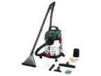 PARKSIDE® 1600W Carpet Cleaner with accessories including nozzles, filters, and cleaning solution.