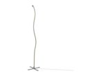 Modern wavy LED floor lamp with a silver-colored cross base