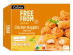 Culinea: Nuggets de frango sem glúten, com cobertura de flocos de milho.