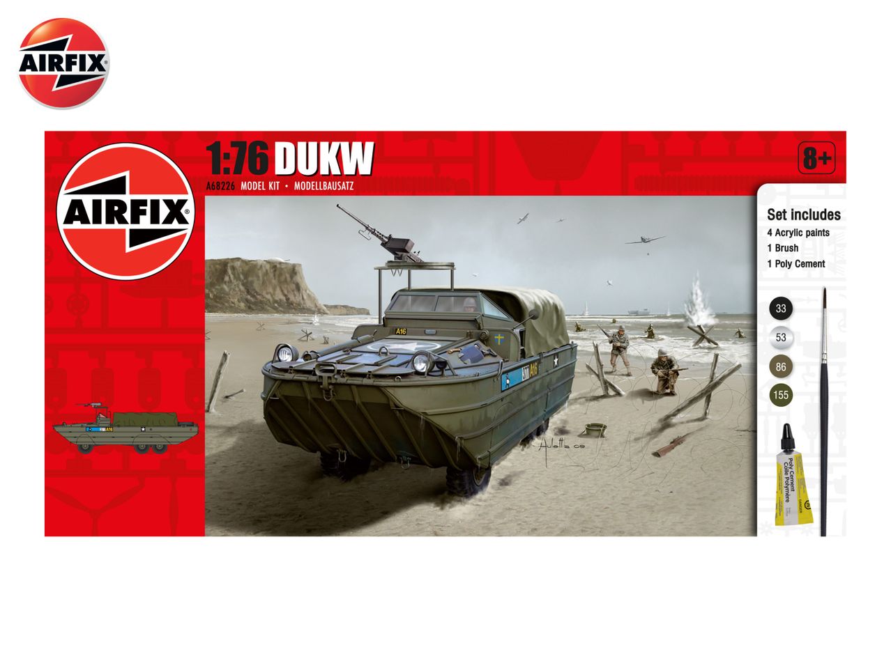 Airfix 1/72 scale model kit of a DUKW amphibious truck.