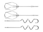 Two pairs of stainless steel hand mixer attachments, including beaters and dough hooks.