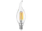LED крушка с форма на пламък и прозрачно стъкло