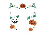 Halloween-themed glitter stickers featuring pumpkins, vines, and gems.