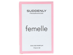 Suddenly Femelle Eau de Parfum, 75ml, numa caixa rosa e branca.