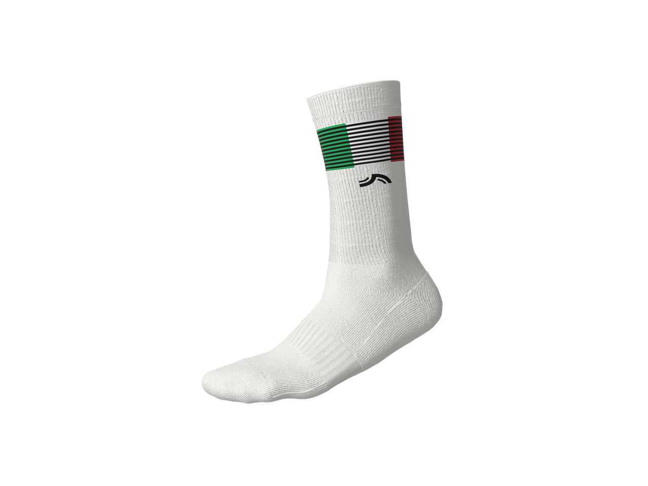 Meia branca ANSMANN Fußball-Licht com padrão de bandeira italiana e logótipo