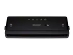 SILVERCREST® Vacuum Sealer with control panel and hand icons on a black background.