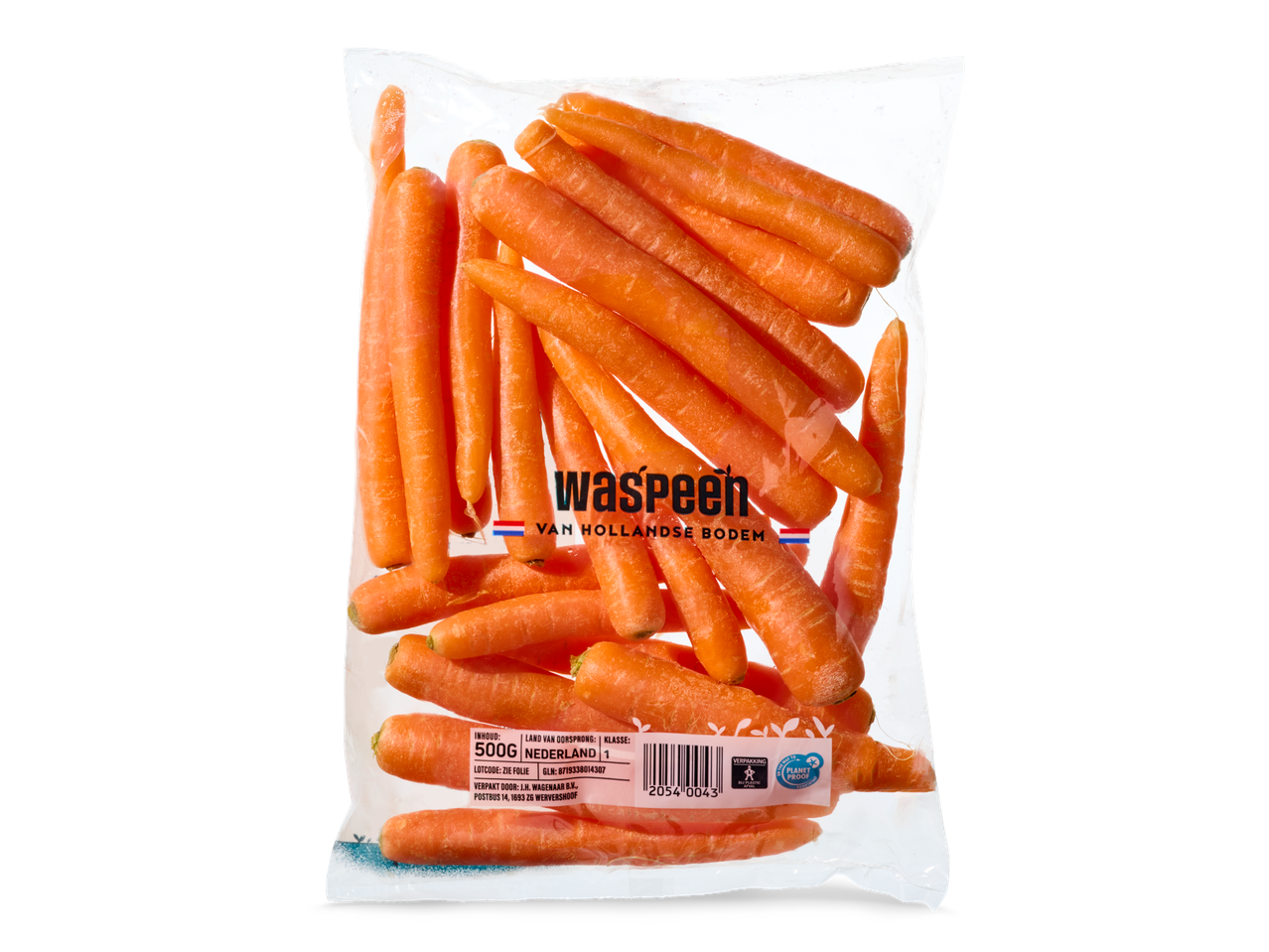 500g Waspeen wortels in zak.