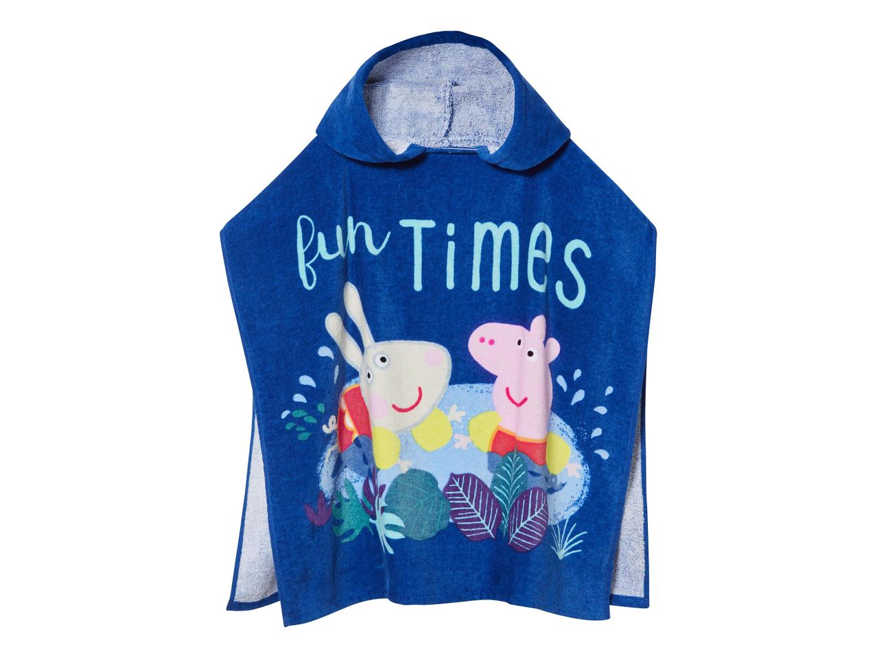 Peppa Malac és barátai mintás, kék fürdőlepedő köpeny.