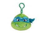 Portachiavi di peluche a forma di testa di Tartaruga Ninja con maschera blu.
