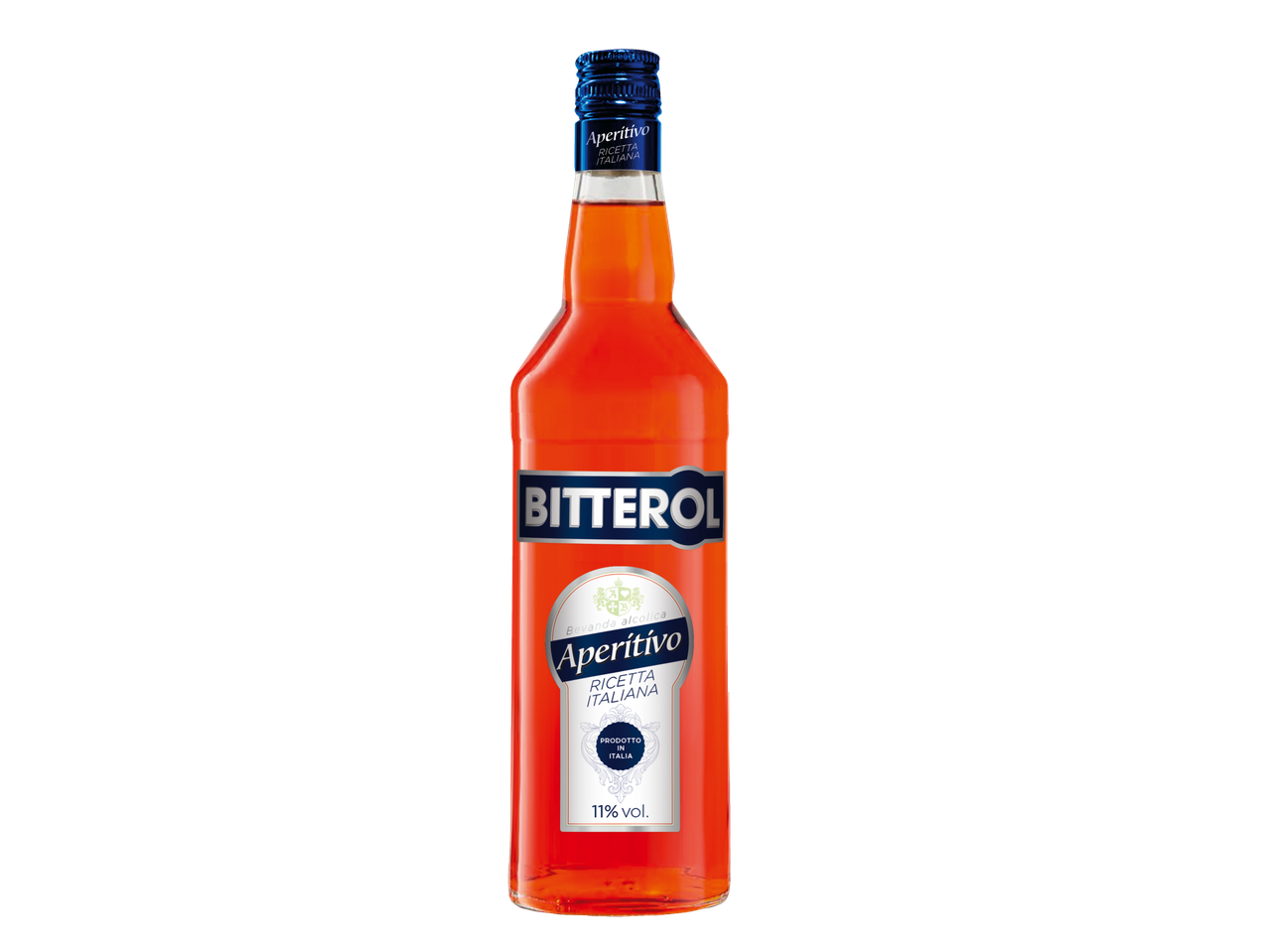 Fles Bitterol, een Italiaanse aperitief met 11% vol.