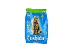 Coshida cat food with fish, spinach, and peas.