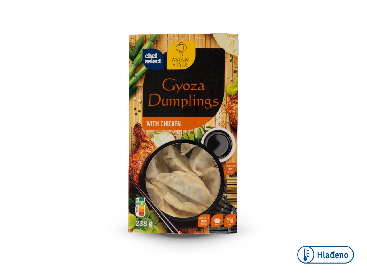 Chef Select gyoza okruglice s piletinom, 238g, azijski stil.