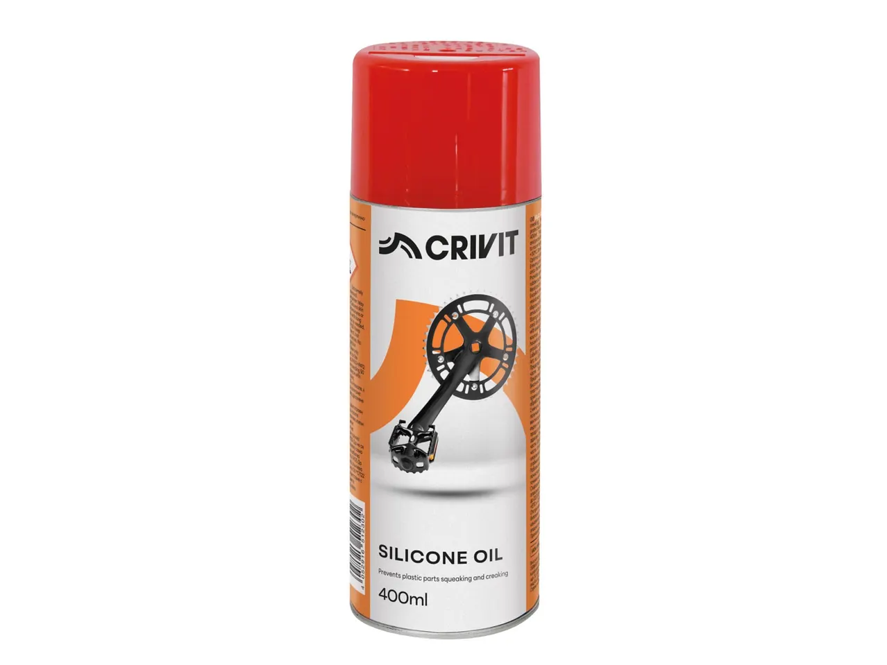 Crivit szilikon spray 400ml-es kiszerelésben, kerékpár alkatrészek kenésére.