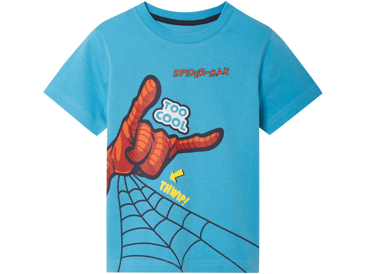 Μπλε μπλούζα Spider-Man για παιδιά, με σχέδιο χέρι και ιστό αράχνης του Spider-Man.