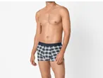 Esmara Men's Boxers in a blue, green, and white plaid pattern