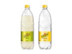 To flasker med sodavand: en med citronsmag og en med indisk tonic.
