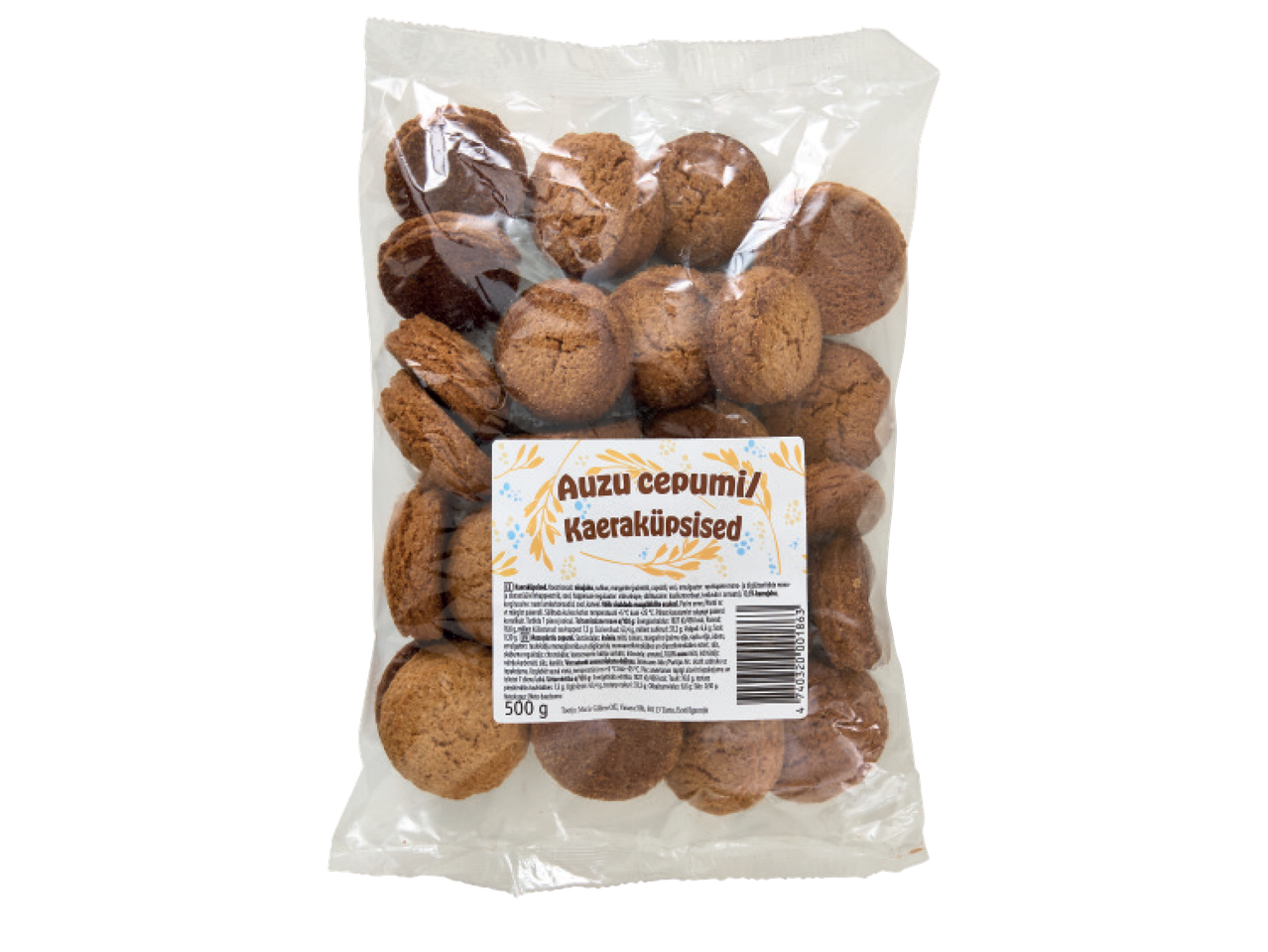 Pakk Auzu cepumi/Kaeraküpsised kaerahelbeküpsiseid, 500 g.