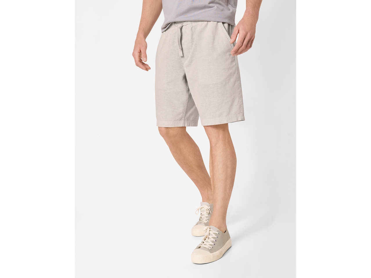 Pantaloni scurți bermude bej bărbați ESMARA MEN cu șnur și adidași