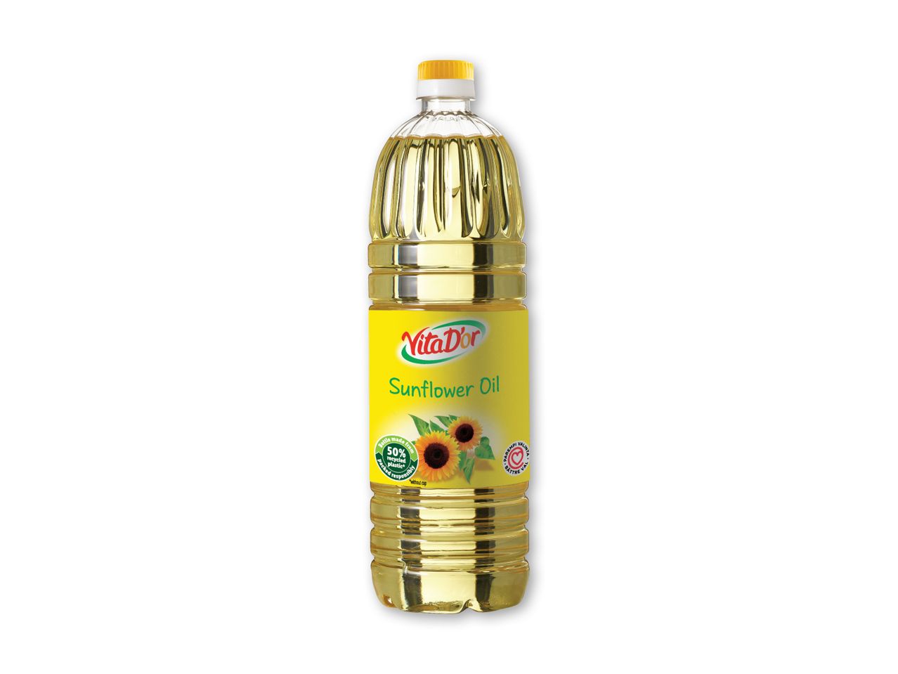En flaske Vita D'or solsikkeolie.