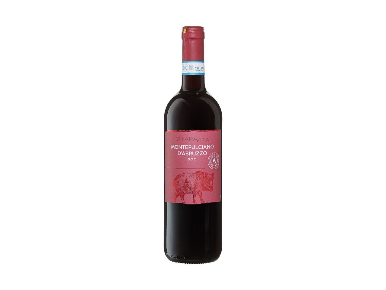 Flasche Montepulciano d'Abruzzo Chiaravita DOC Rotwein.