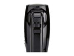 Close-up of the speed control panel on a black hand mixer