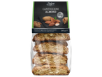 Deluxe Cantucci su migdolais: traškūs sausainiai, supakuoti.