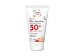 Kids' ultra-sensitive sun protect cream SPF 50+ with instant protection, fragrance-free, and waterproof.
