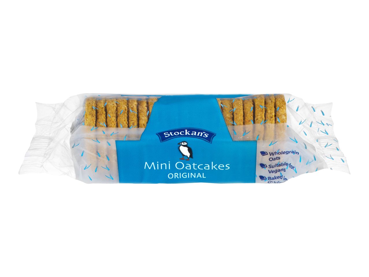 Pack of mini oatcakes, original flavor, suitable for vegans, baked in Orkney.