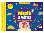 Alszik a város című, elalvást segítő mesekönyv kihajtható ablakokkal.