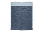 Crivit camping sleeping bag, gray and light blue.