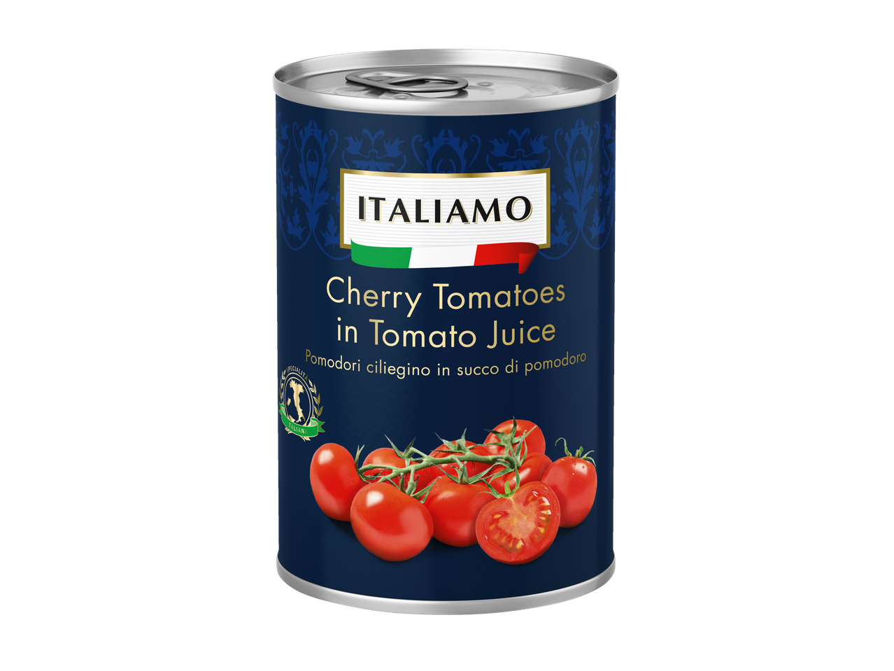 ITALIAMO konservuoti vyšniniai pomidorai savo sultyse.