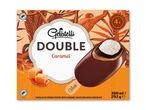Pakke med vaniljeis med karamelsauce og mælkechokolade, 4 stk.