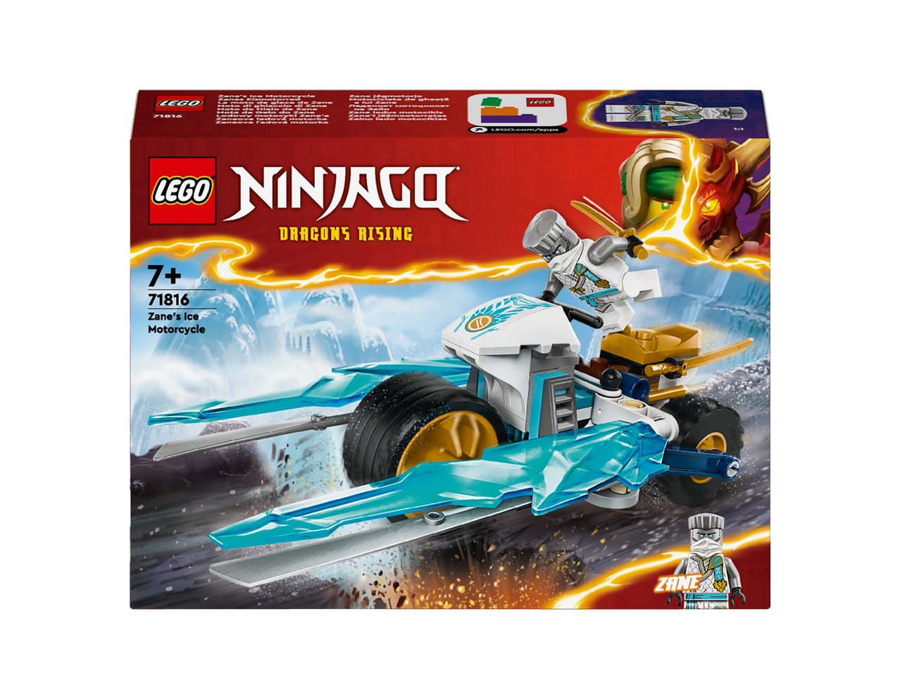 LEGO NINJAGO: Zane's Ice Motorcycle, Dragons Rising theme.