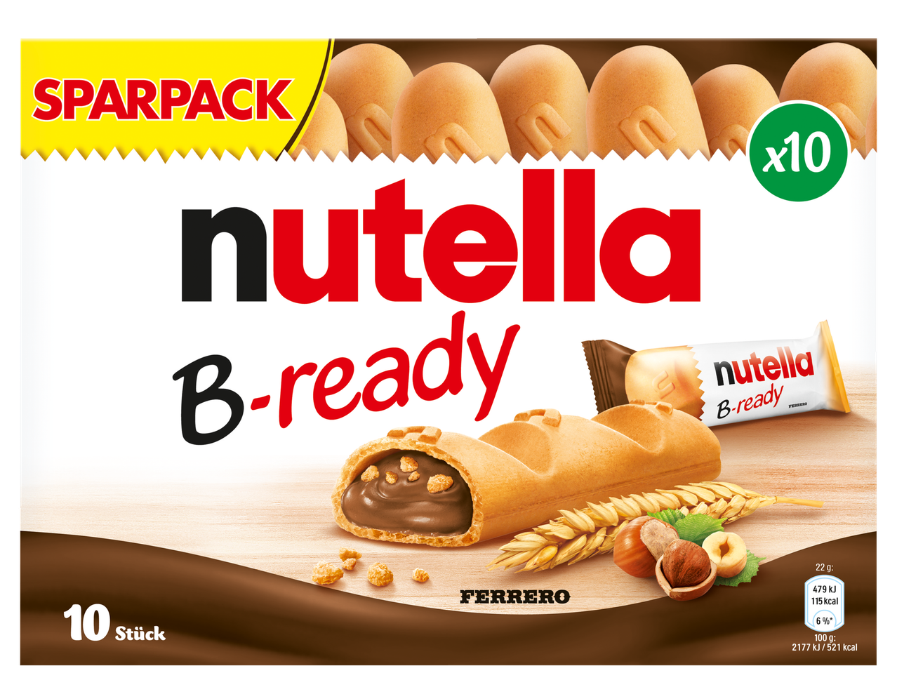 Nutella B-ready Riegel (10 Stück), Ferrero.