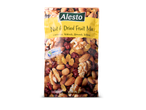 Alesto noten- en gedroogd fruitmix: walnoten, amandelen, cranberry's en sultana rozijnen.